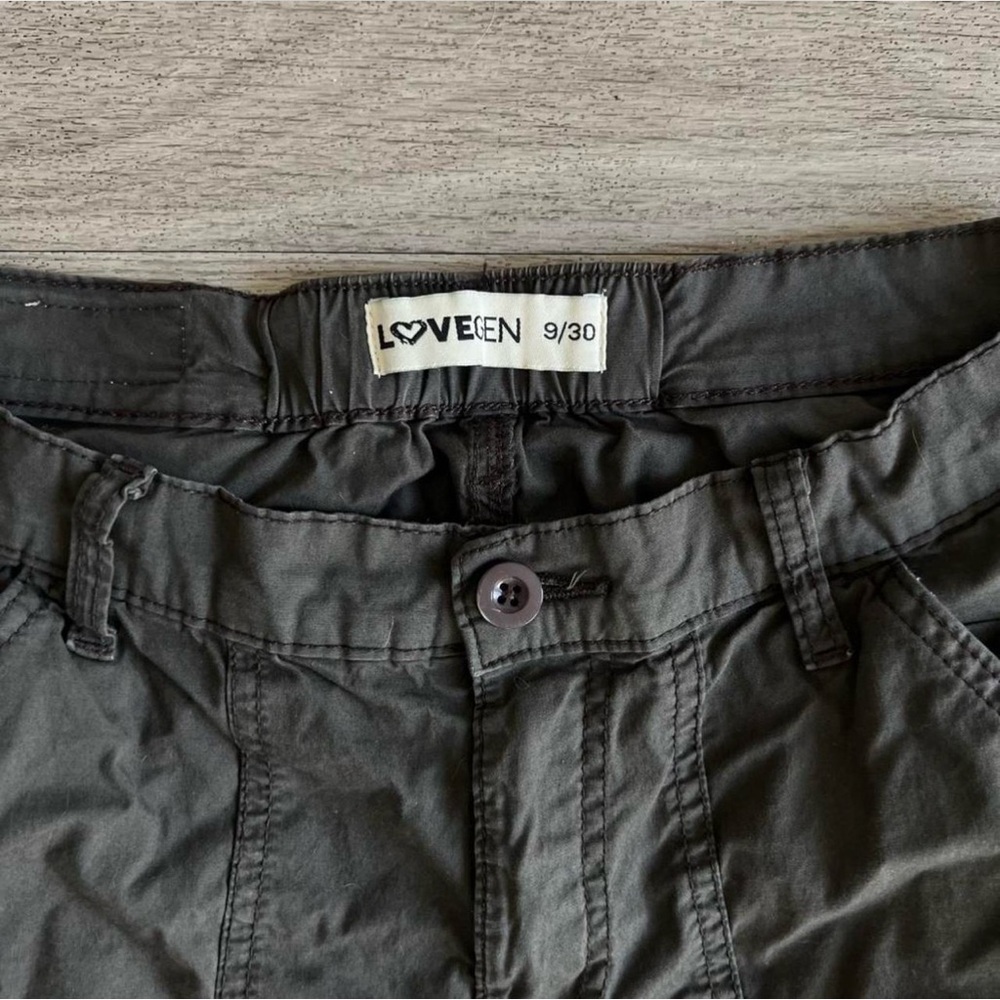 Y2K cute charcoal grey cargo pants with multiple pockets - Picture 4 of 4